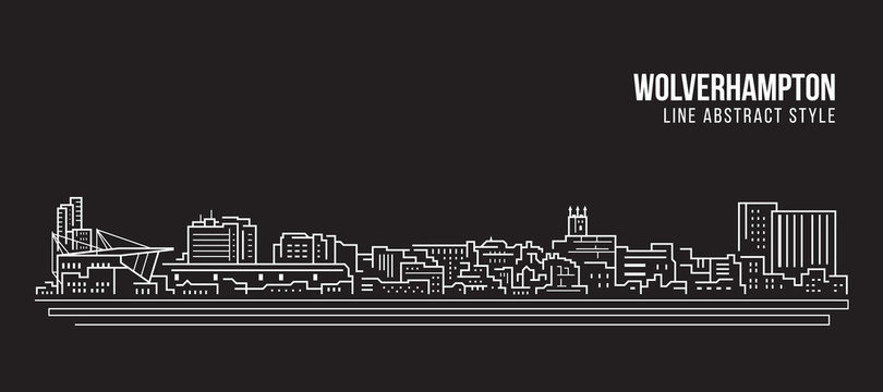 Cityscape Building Line art Vector Illustration design -  Bristol city