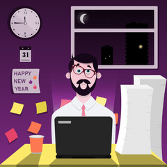 New Year in the office at work.