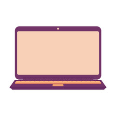 Vector illustration of opened notebook with blank screen isolated on white background