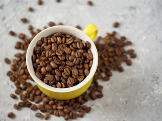 Coffee bean Cup with copyspace