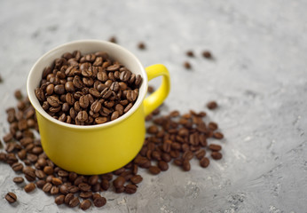 Coffee bean Cup with copyspace