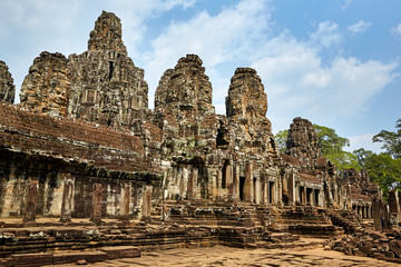 Bayon ruins in Cambodia.