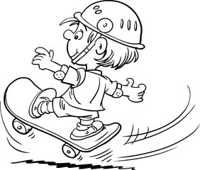 child on a skateboard