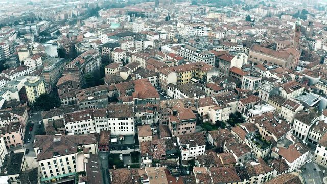 Aerial view of residential houses in Treviso, Italy