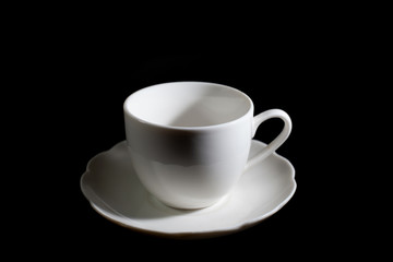 cup of coffee on black background