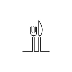 Fork and knife icon line vector