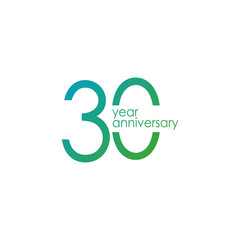 30 Year Anniversary Vector Template Design Illustration