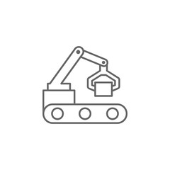 Industry flat, arm, automation, industrial, machine, robot, technology icon