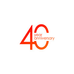 40 Year Anniversary Vector Template Design Illustration