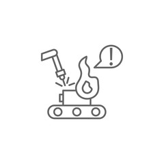 Industry flat, accident, emergency, fire, industrial icon