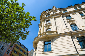 renovated old buildings, beautiful old houses in Munich, Lehel