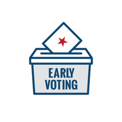 Early Voting Icon with Vote, Icon, and Patriotic Symbolism and Colors