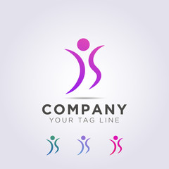Fototapeta premium logo template forms people are dancing to your business and company