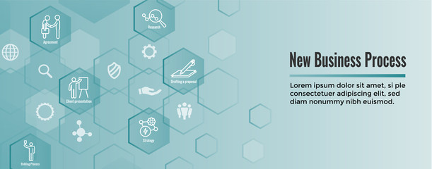 New Business Process Web Header Banner / Icon Set