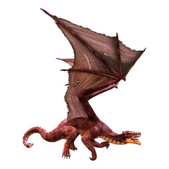 3D Rendering Fairy Tale Dragon on White