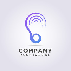 logo ear shape template with a modern style for your business and company