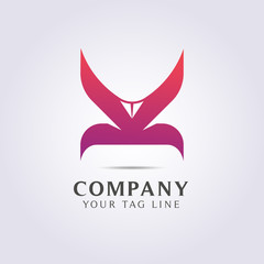 abstract logo template with negative space pen for your company and business