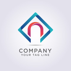 the logo letter N template with modern abstract boxes is suitable for your company and business