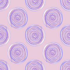 digital circles spiral lilac purple seamless pattern  on lilac background