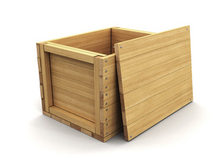Wooden crate. Image with clipping path