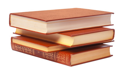 pile of books isolated on white background