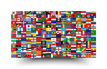 All national flags of the world . Background style . - Powered by Adobe