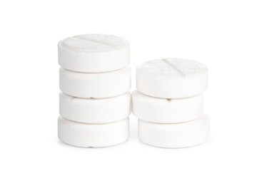 Medical pill tablet isolated on white