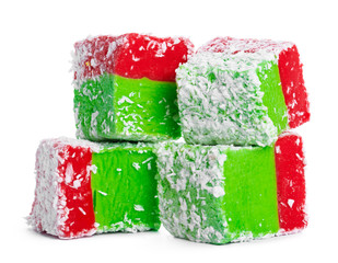 Tasty Turkish delight isolated on white