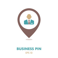 User icon of man in business suit pin map icon