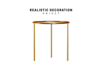 Golden geometric 3d object isolated on white background