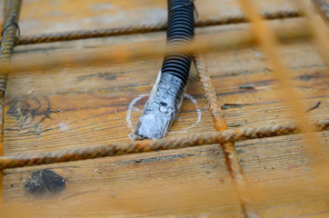 Pipes for electrical network located on construction site