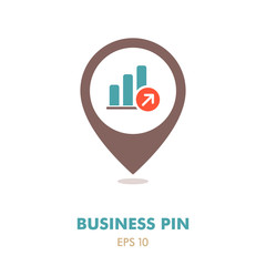 Growth graph outline pin map icon. Finances sign
