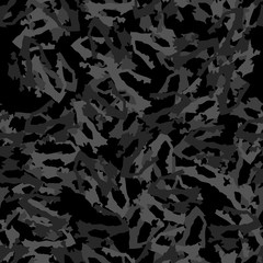 Urban camouflage of various shades of black and grey colors