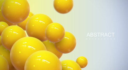 Abstract background with dynamic 3d spheres