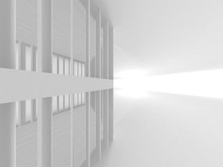 Obraz premium Futuristic White Architecture Design Background