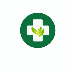 leaf health care green medical logo isolated