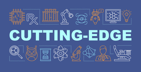 Cutting edge medicine word concepts banner