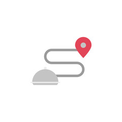 delivery, cloche, food, pin color icon