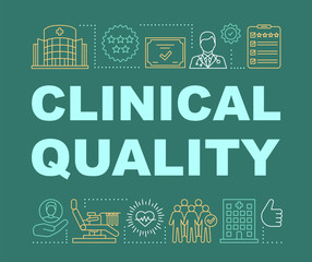 Naklejka premium Clinical quality word concepts banner