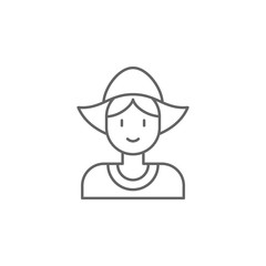 Dutch woman icon. Element of Holland icon. Thin line icon for website design and development, app development. Premium icon