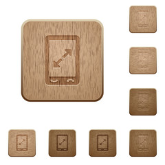 Mobile pinch open gesture wooden buttons