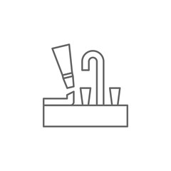 Obraz premium Plumber, caulk, join water drop icon. Element of plumber icon. Thin line icon for website design and development, app development. Premium icon