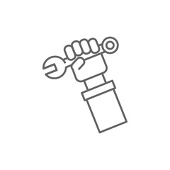 Plumber, wrench, hand icon. Element of plumber icon. Thin line icon for website design and development, app development. Premium icon