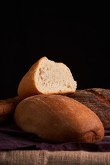 Fresh homemade bread. Crisp. Bread at leaven. Unleavened bread. dietary bread