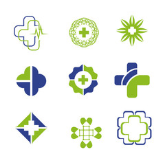 Medical set logo design vector template