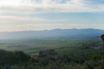 Naklejka premium Beautiful spring landscape in Tuscany