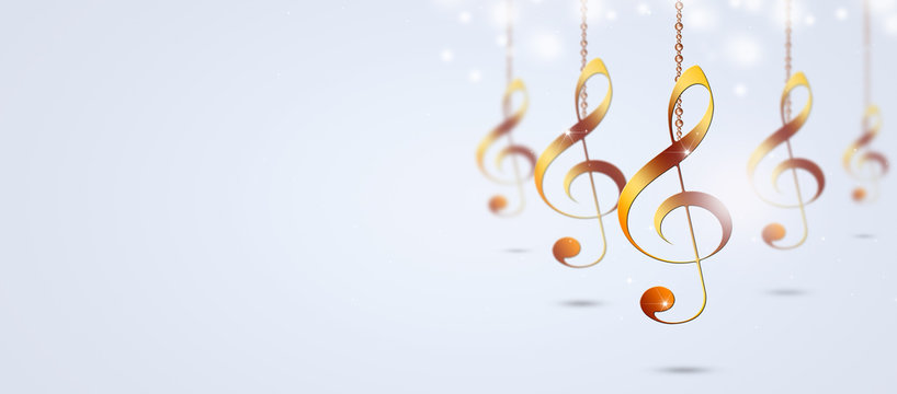 golden music notes banner