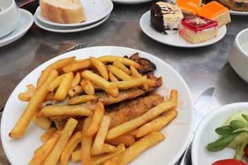 Food at the dining table