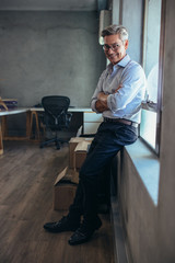 Businessman taking a break in office
