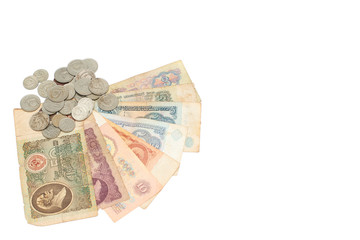 Old money USSR, coins on a white background.
